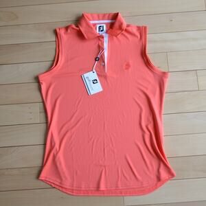 NWT FootJoy Sleeveless Short Sleeve Shirt Tank Top Size L Orange